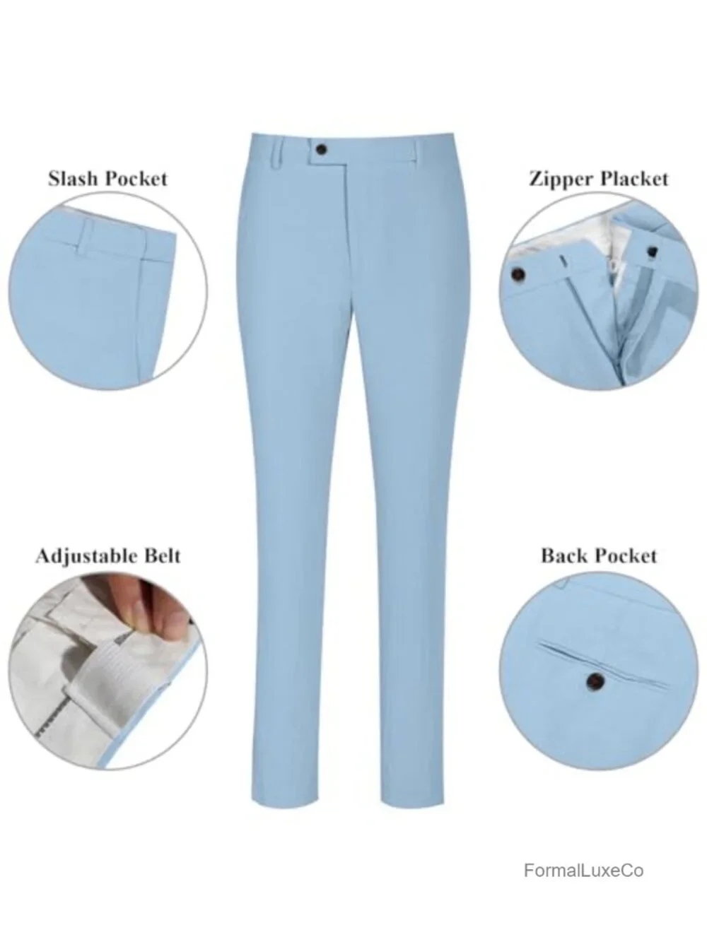 Linen Men's 2 Piece Suit Slim Fit Tuxedo Blazer & Pants Set Formal Wedding